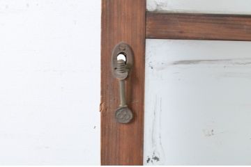 アンティーク建具　経年によって増した味わいが魅力的な横桟ガラス窓1枚(引き戸、ガラス戸)(R-065013)
