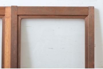 ビンテージ建具　シンプルなデザインが取り入れやすいガラス窓2枚セット(引き戸、ガラス戸、ヴィンテージ)(R-065014)