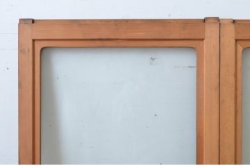 ビンテージ建具　シンプルなデザインが取り入れやすいガラス窓2枚セット(引き戸、ガラス戸、ヴィンテージ)(R-065014)