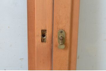 ビンテージ建具　シンプルなデザインが取り入れやすいガラス窓2枚セット(引き戸、ガラス戸、ヴィンテージ)(R-065014)