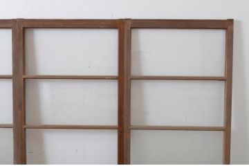 アンティーク建具　どこか懐かしい雰囲気を感じる横桟のガラス窓4枚セット(引き戸、ガラス戸)(R-065015)
