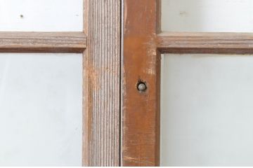アンティーク建具　どこか懐かしい雰囲気を感じる横桟のガラス窓4枚セット(引き戸、ガラス戸)(R-065015)