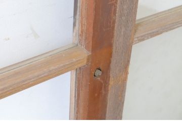 アンティーク建具　どこか懐かしい雰囲気を感じる横桟のガラス窓4枚セット(引き戸、ガラス戸)(R-065015)