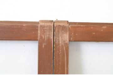 アンティーク建具　どこか懐かしい雰囲気を感じる横桟のガラス窓4枚セット(引き戸、ガラス戸)(R-065015)