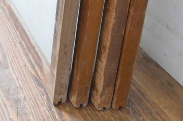 アンティーク建具　どこか懐かしい雰囲気を感じる横桟のガラス窓4枚セット(引き戸、ガラス戸)(R-065015)