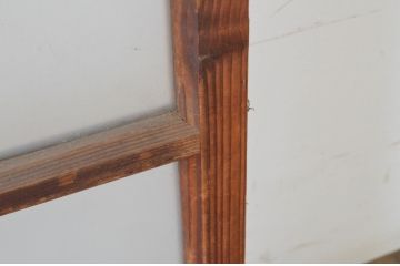 アンティーク建具　どこか懐かしい雰囲気を感じる横桟のガラス窓2枚セット(引き戸、ガラス戸)(R-065016)