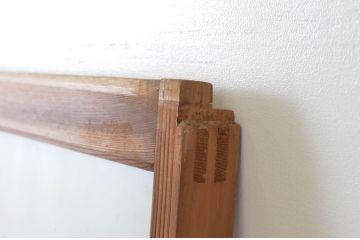 アンティーク建具　どこか懐かしい雰囲気を感じる横桟のガラス窓2枚セット(引き戸、ガラス戸)(R-065016)