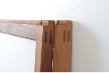アンティーク建具　どこか懐かしい雰囲気を感じる横桟のガラス窓2枚セット(引き戸、ガラス戸)(R-065016)