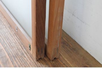 アンティーク建具　どこか懐かしい雰囲気を感じる横桟のガラス窓2枚セット(引き戸、ガラス戸)(R-065016)