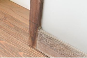 ビンテージ建具　シンプルでどんなお部屋にも合わせやすい大判ガラスの窓4枚セット(引き戸、ガラス戸、ヴィンテージ)(R-065017)
