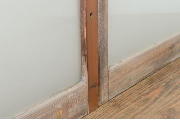 ビンテージ建具　シンプルでどんなお部屋にも合わせやすい大判ガラスの窓4枚セット(引き戸、ガラス戸、ヴィンテージ)(R-065017)