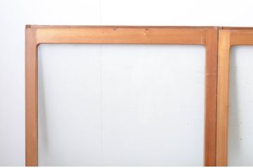 ビンテージ建具　シンプルでどんなお部屋にも合わせやすい大判ガラスの窓4枚セット(引き戸、ガラス戸、ヴィンテージ)(R-065017)