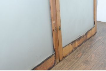 ビンテージ建具　シンプルでどんなお部屋にも合わせやすい大判ガラスの窓4枚セット(引き戸、ガラス戸、ヴィンテージ)(R-065017)