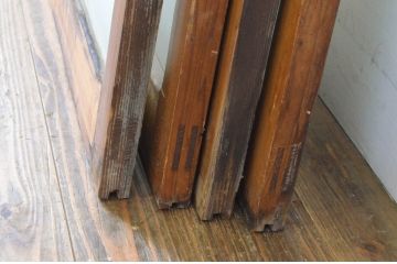 ビンテージ建具　シンプルでどんなお部屋にも合わせやすい大判ガラスの窓4枚セット(引き戸、ガラス戸、ヴィンテージ)(R-065017)
