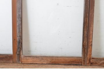 ビンテージ建具　シンプルでどんなお部屋にも合わせやすい大判ガラスの窓4枚セット(引き戸、ガラス戸、ヴィンテージ)(R-065018)