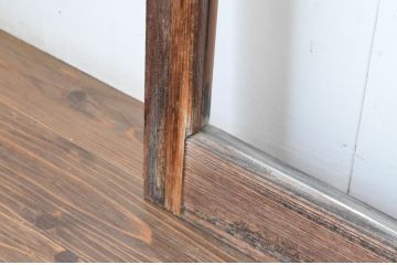 ビンテージ建具　シンプルでどんなお部屋にも合わせやすい大判ガラスの窓4枚セット(引き戸、ガラス戸、ヴィンテージ)(R-065018)