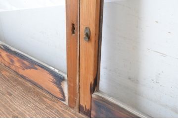 ビンテージ建具　シンプルでどんなお部屋にも合わせやすい大判ガラスの窓4枚セット(引き戸、ガラス戸、ヴィンテージ)(R-065018)