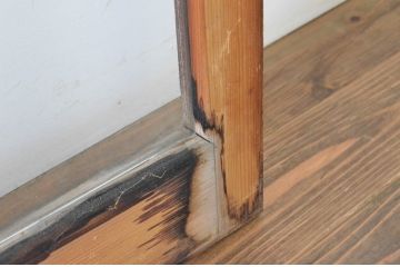ビンテージ建具　シンプルでどんなお部屋にも合わせやすい大判ガラスの窓4枚セット(引き戸、ガラス戸、ヴィンテージ)(R-065018)