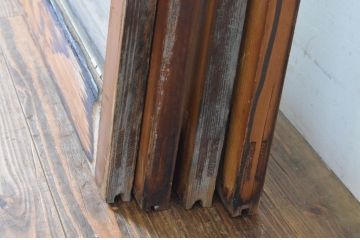 ビンテージ建具　シンプルでどんなお部屋にも合わせやすい大判ガラスの窓4枚セット(引き戸、ガラス戸、ヴィンテージ)(R-065018)