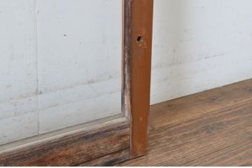 ビンテージ建具　シンプルでどんなお部屋にも合わせやすい大判ガラスの窓2枚セット(引き戸、ガラス戸、ヴィンテージ)(R-065019)