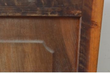 アンティーク建具　欅(ケヤキ)材・ヒノキ材　味わい深い風合いが魅力のマス目格子蔵戸(きつね格子、狐格子、格子戸、玄関戸、引き戸)(R-065024)