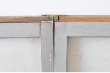 アンティーク建具　ペイント仕上げ限定　シンプルなデザインでどんなお部屋にも取り入れやすいガラス窓2枚セット(ガラス戸、引き戸)(R-065026)