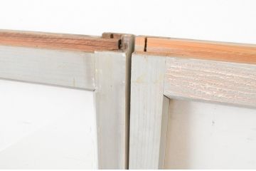 アンティーク建具　ペイント仕上げ限定　シンプルなデザインでどんなお部屋にも取り入れやすいガラス窓4枚セット(ガラス戸、引き戸)(R-065027)