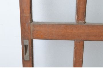 アンティーク建具　レトロな雰囲気づくりにおすすめのシンプルな玄関戸2枚セット(ガラス戸、引き戸)(R-065028)