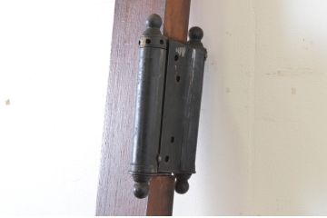 アンティーク建具　上品な印象のモールディングが素敵なドア1枚(ガラス戸、ガラス扉)(R-065029)