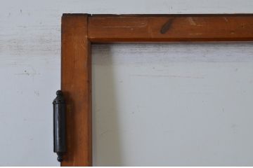 アンティーク建具　上品な印象のモールディングが素敵なドア1枚(ガラス戸、ガラス扉)(R-065029)