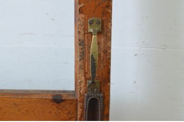 アンティーク建具　上品な印象のモールディングが素敵なドア1枚(ガラス戸、ガラス扉)(R-065029)