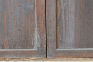 アンティーク建具　杉材　味わい深いシンプルな板戸窓4枚セット(引き戸)(R-065031)