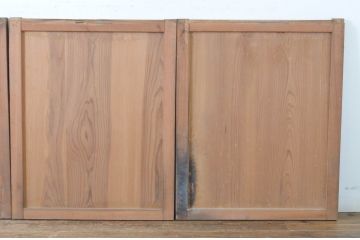 アンティーク建具　杉材　味わい深いシンプルな板戸窓4枚セット(引き戸)(R-065031)