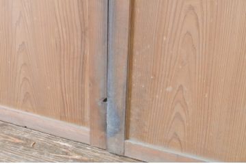 アンティーク建具　杉材　味わい深いシンプルな板戸窓4枚セット(引き戸)(R-065031)