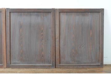 アンティーク建具　杉材　味わい深いシンプルな板戸窓4枚セット(引き戸)(R-065032)