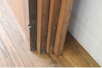 アンティーク建具　杉材　味わい深いシンプルな板戸窓4枚セット(引き戸)(R-065032)