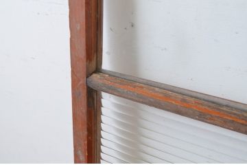 アンティーク建具　レトロなモールガラス入りのガラス窓2枚セット(引き戸、ガラス戸)(R-065034)