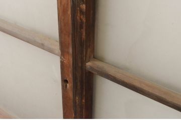 アンティーク建具　古い木味のガラス窓4枚セット(ガラス戸、引き戸)(R-065036)