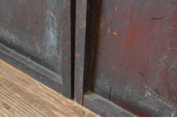 アンティーク建具　希少　漆職人工房の味わい深い室戸4枚セット(むろと、引き戸、横桟板戸、窓)(R-065040)