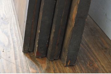 アンティーク建具　希少　漆職人工房の味わい深い室戸4枚セット(むろと、引き戸、横桟板戸、窓)(R-065040)