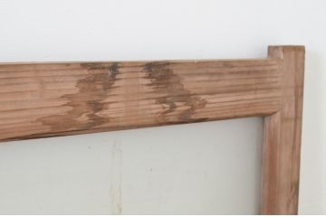 アンティーク建具　古い木味のシンプルな横桟のガラス窓4枚セット(引き戸、ガラス戸)(R-065041)