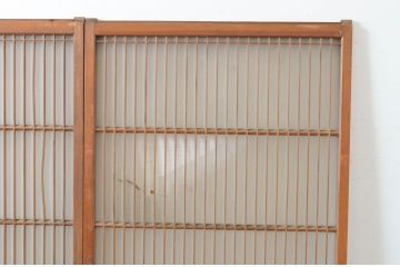 ビンテージ建具　和モダンな雰囲気を醸し出す組子入り書院ガラス戸2枚セット(窓、書院戸、引き戸、ヴィンテージ)(R-065042)