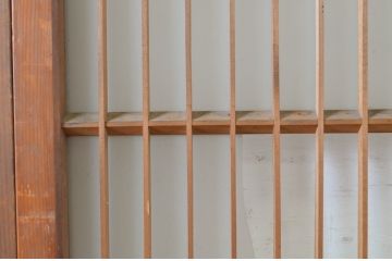 ビンテージ建具　和モダンな雰囲気を醸し出す組子入り書院ガラス戸2枚セット(窓、書院戸、引き戸、ヴィンテージ)(R-065042)