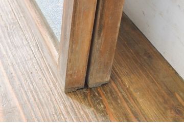 ビンテージ建具　和モダンな雰囲気を醸し出す組子入り書院ガラス戸2枚セット(窓、書院戸、引き戸、ヴィンテージ)(R-065042)