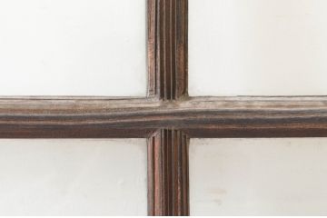 アンティーク建具　古い木味の腰板付きガラス窓4枚セット(ガラス戸、引き戸)(R-065044)