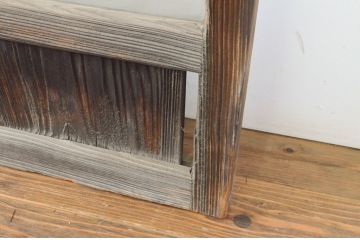 アンティーク建具　古い木味の腰板付きガラス窓4枚セット(ガラス戸、引き戸)(R-065044)