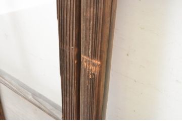 アンティーク建具　古い木味の腰板付き幅狭ガラス窓4枚セット(ガラス戸、引き戸)(R-065046)