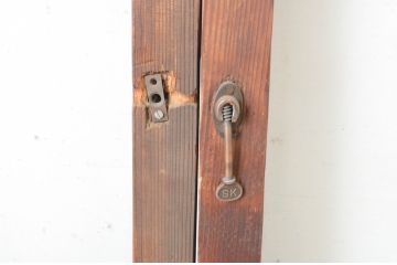 アンティーク建具　古い木味の腰板付き幅狭ガラス窓4枚セット(ガラス戸、引き戸)(R-065046)