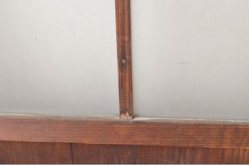 アンティーク建具　古い木味の腰板付き幅狭ガラス窓4枚セット(ガラス戸、引き戸)(R-065046)
