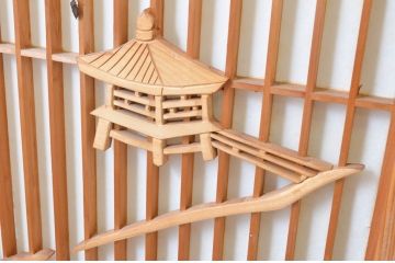 ビンテージ建具　経年を感じさせる古い木味の味わいが魅力の書院戸4枚セット(障子戸、窓、引き戸、ヴィンテージ)(R-065048)